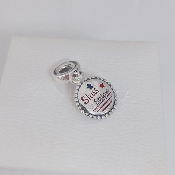 Pandora Stars & Stripes Dangle Charm, Red, White, & Blue Enamel Exclusive Charm - Picture 5 of 10